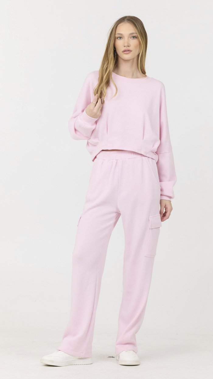 Paradise Pink Cashmere Fleece Cargo Pant